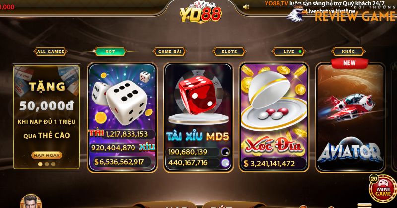 Kho game hot lôi cuốn tại yo88