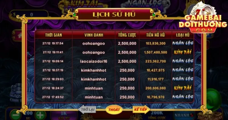 Nổ hũ jackpot siêu khủng