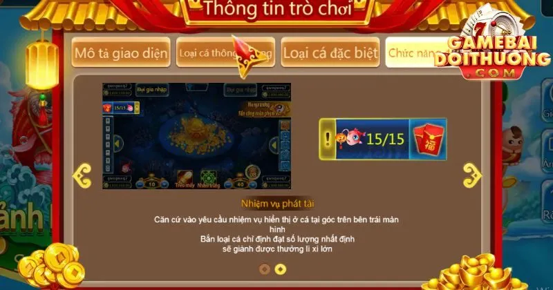 Giải thưởng game tam tiên bắn cá