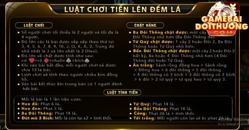 Luật chơi tiến lên miền nam