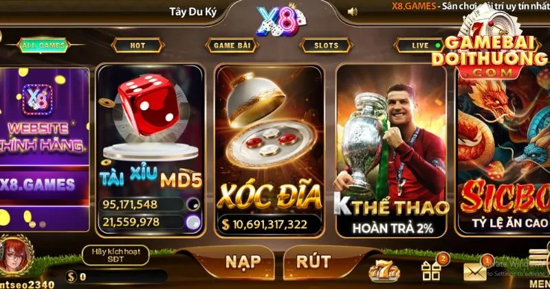 Slot Games là dòng game hấp dẫn không thể thiếu tại X8