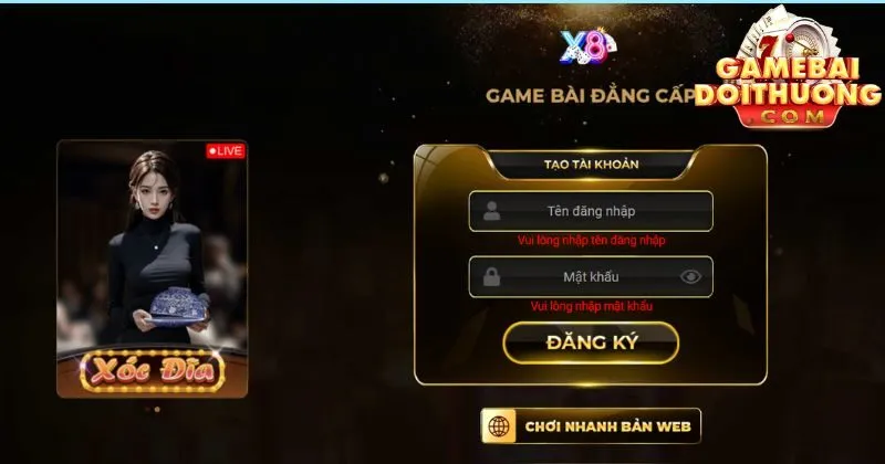 Cách đăng ký tại Cổng game bài đổi thưởng 8X